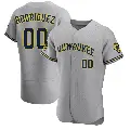 Men's No.00 Carlos Rodriguez Milwaukee Brewers Gray Authentic Road Jersey