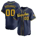 Men's No.00 Carlos Rodriguez Milwaukee Brewers Navy Limited Alternate Jersey