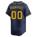 Men's No.00 Carlos Rodriguez Milwaukee Brewers Navy Limited Alternate Jersey