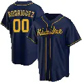 Men's No.00 Carlos Rodriguez Milwaukee Brewers Navy Replica Alternate Jersey