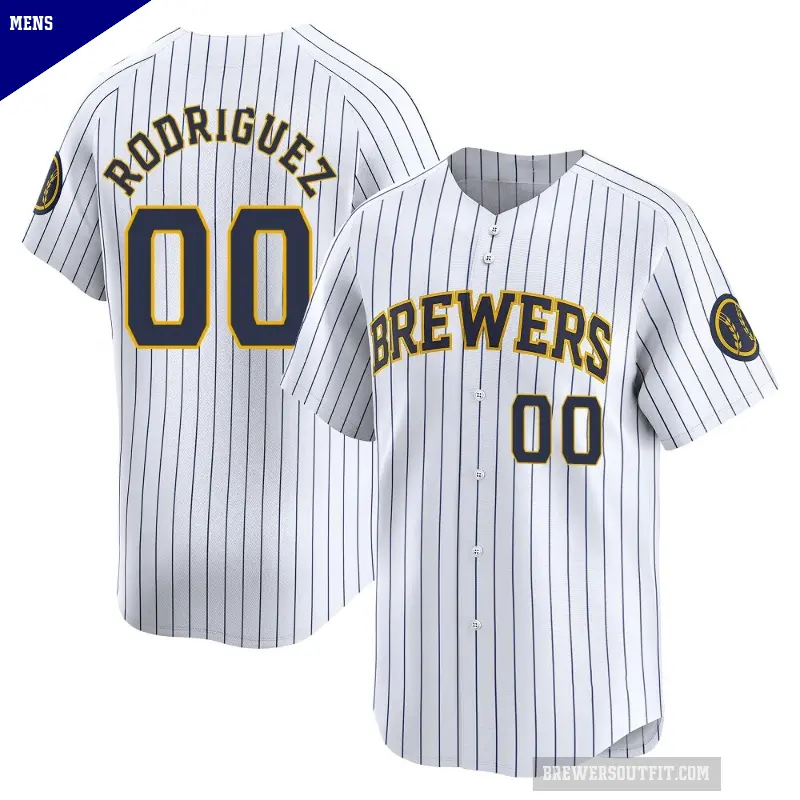 Men's No.00 Carlos Rodriguez Milwaukee Brewers White Limited Alternate Jersey