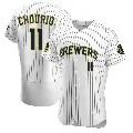 Men's No.11 Jackson Chourio Milwaukee Brewers White Authentic Alternate Jersey