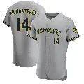 Men's No.14 Andruw Monasterio Milwaukee Brewers Gray Authentic Road Jersey