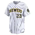 Men's No.23 Greg Vaughn Milwaukee Brewers White Limited Alternate Jersey