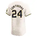 Men's No.24 William Contreras Milwaukee Brewers Cream Elite Home Jersey