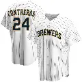 Men's No.24 William Contreras Milwaukee Brewers White Replica Home Jersey
