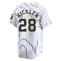 Men's No.28 Brewer Hicklen Milwaukee Brewers White Limited Alternate Jersey