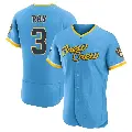 Men's No.3 Corey Ray Milwaukee Brewers Blue Authentic Powder 2022 City Connect Jersey