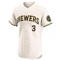 Men's No.3 Corey Ray Milwaukee Brewers Cream Elite Home Jersey