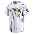 Men's No.3 Joey Ortiz Milwaukee Brewers White Limited Alternate Jersey