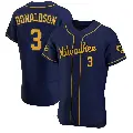 Men's No.3 Josh Donaldson Milwaukee Brewers Navy Authentic Alternate Jersey
