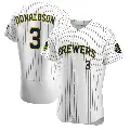 Men's No.3 Josh Donaldson Milwaukee Brewers White Authentic Alternate Jersey