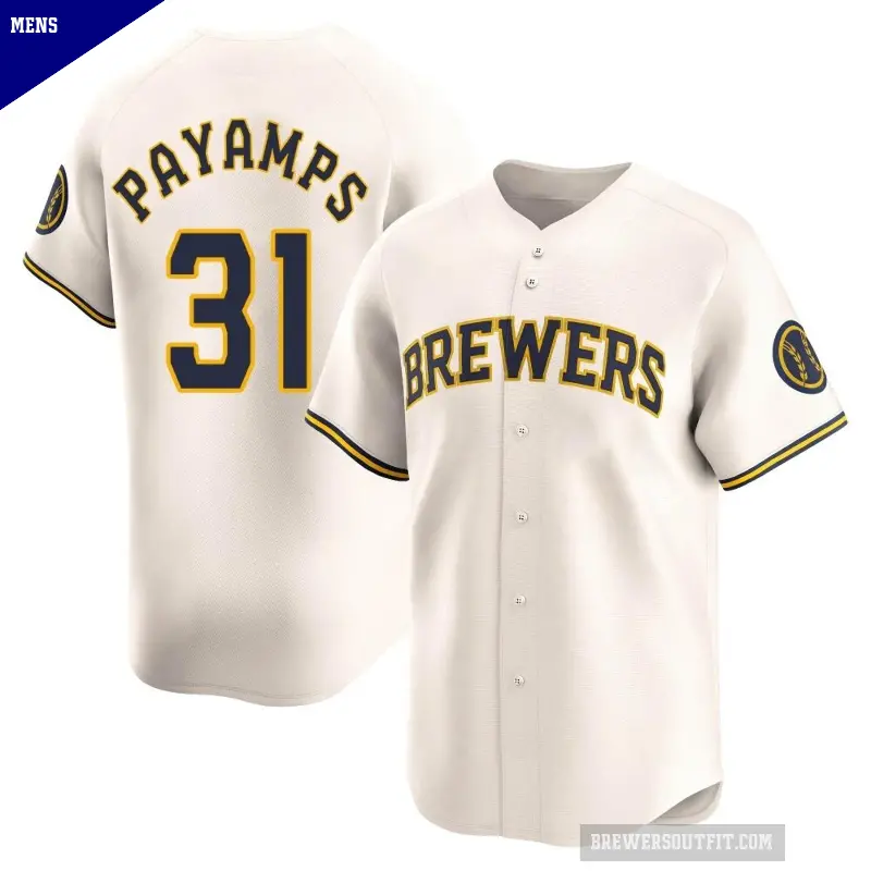 Men's No.31 Joel Payamps Milwaukee Brewers Cream Limited Home Jersey