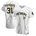 Men's No.31 Joel Payamps Milwaukee Brewers White Authentic Alternate Jersey
