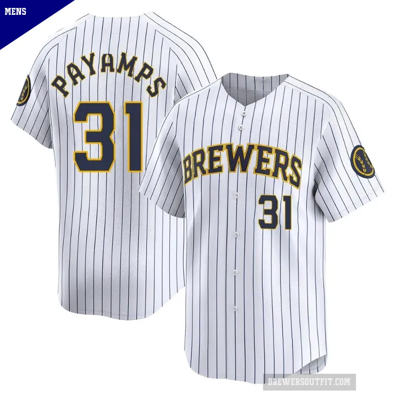 Men's No.31 Joel Payamps Milwaukee Brewers White Limited Alternate Jersey