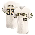 Men's No.33 Danny Jansen Milwaukee Brewers Cream Elite Home Jersey