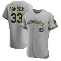 Men's No.33 Danny Jansen Milwaukee Brewers Gray Authentic Road Jersey