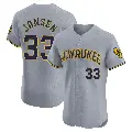 Men's No.33 Danny Jansen Milwaukee Brewers Gray Elite Road Jersey