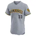 Men's No.33 Danny Jansen Milwaukee Brewers Gray Elite Road Jersey