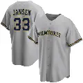 Men's No.33 Danny Jansen Milwaukee Brewers Gray Replica Road Jersey