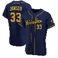 Men's No.33 Danny Jansen Milwaukee Brewers Navy Authentic Alternate Jersey