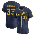 Men's No.33 Danny Jansen Milwaukee Brewers Navy Elite Alternate Jersey