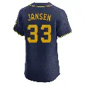 Men's No.33 Danny Jansen Milwaukee Brewers Navy Elite Alternate Jersey