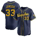 Men's No.33 Danny Jansen Milwaukee Brewers Navy Limited Alternate Jersey