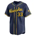 Men's No.33 Danny Jansen Milwaukee Brewers Navy Limited Alternate Jersey