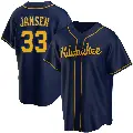 Men's No.33 Danny Jansen Milwaukee Brewers Navy Replica Alternate Jersey
