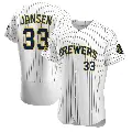 Men's No.33 Danny Jansen Milwaukee Brewers White Authentic Alternate Jersey