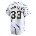 Men's No.33 Danny Jansen Milwaukee Brewers White Limited Alternate Jersey