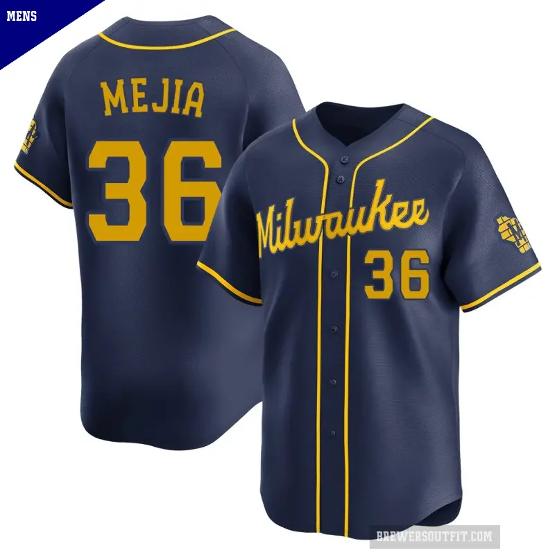 Men's No.36 J.C. Mejia Milwaukee Brewers Navy Limited Alternate Jersey