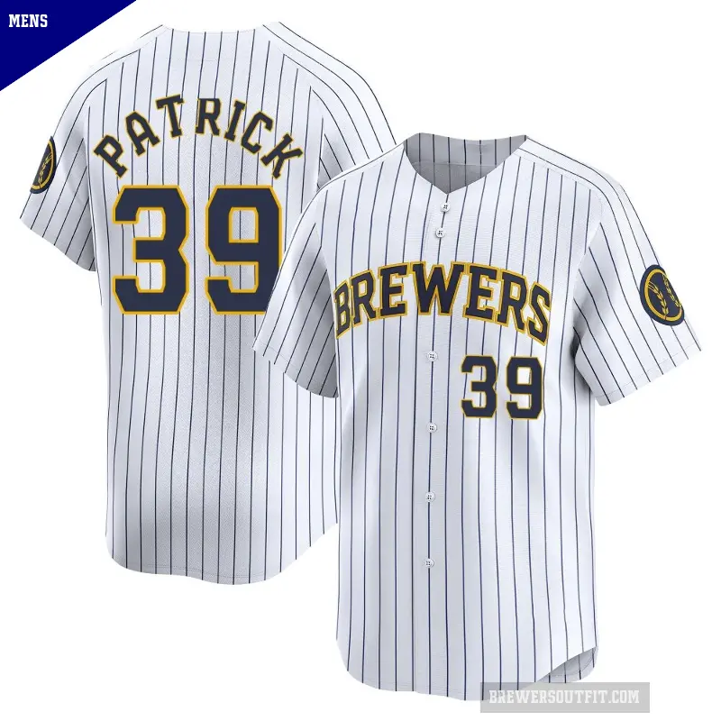 Men's No.39 Chad Patrick Milwaukee Brewers White Limited Alternate Jersey