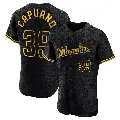 Men's No.39 Chris Capuano Milwaukee Brewers Black Authentic Snake Skin City Jersey