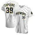 Men's No.39 Chris Capuano Milwaukee Brewers White Authentic Alternate Jersey