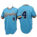 Men's No.4 Paul Molitor Milwaukee Brewers Blue Authentic Throwback Jersey