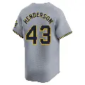 Men's No.43 Logan Henderson Milwaukee Brewers Gray Limited Away Jersey