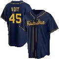 Men's No.45 Luke Voit Milwaukee Brewers Navy Replica Alternate Jersey