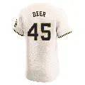 Men's No.45 Rob Deer Milwaukee Brewers Cream Elite Home Jersey