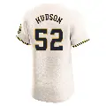 Men's No.52 Bryan Hudson Milwaukee Brewers Cream Elite Home Jersey