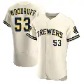 Men's No.53 Brandon Woodruff Milwaukee Brewers Cream Authentic Home Jersey