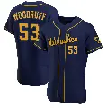 Men's No.53 Brandon Woodruff Milwaukee Brewers Navy Authentic Alternate Jersey