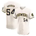 Men's No.54 Robert Gasser Milwaukee Brewers Cream Elite Home Jersey