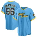 Men's No.56 Grant Anderson Milwaukee Brewers Blue Replica Powder 2022 City Connect Jersey