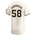 Men's No.58 Ryan Sandberg Milwaukee Brewers Cream Elite Home Jersey