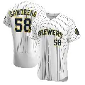 Men's No.58 Ryan Sandberg Milwaukee Brewers White Authentic Alternate Jersey