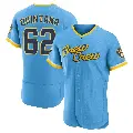 Men's No.62 Jose Quintana Milwaukee Brewers Blue Authentic Powder 2022 City Connect Jersey