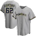 Men's No.62 Jose Quintana Milwaukee Brewers Gray Replica Road Jersey