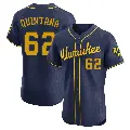 Men's No.62 Jose Quintana Milwaukee Brewers Navy Elite Alternate Jersey